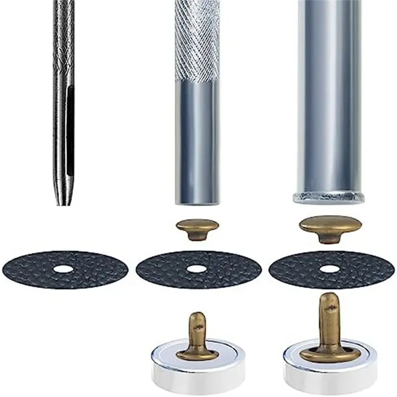 【Clearance Sale】340 Sets Leather Rivet Kit Rivets Leather Double Hat Rivets Apparel Fabric for Repairing Clothes Shoes Bags Belt