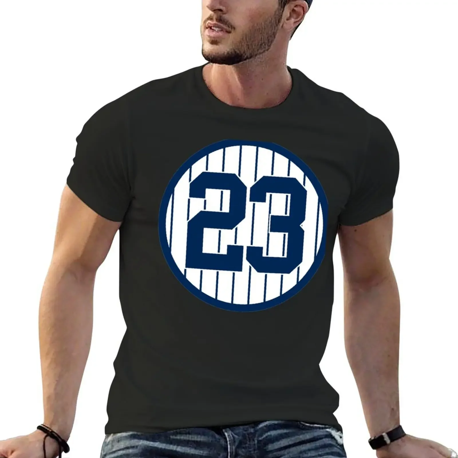 

Don Mattingly 23 Jersey Number T-Shirt summer tops funny meme t-shirts vintage graphic tee fitted t shirts for men