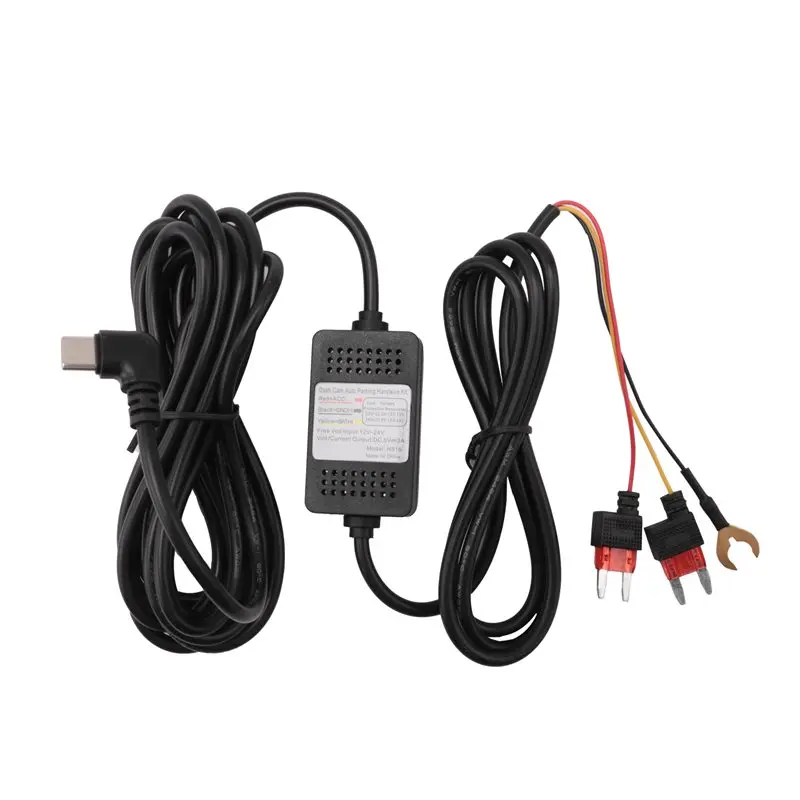Reliable Dash Cam Acc Hardwire Kit, USB Type C Dashcam Kit Step-Down Cable, 12V-24V To DC 5V 3A Car Dash Power Cord