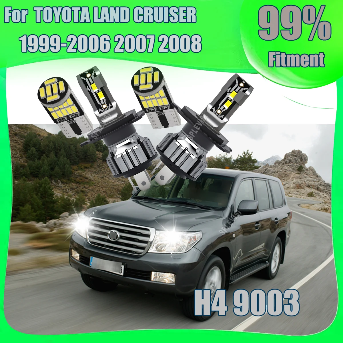 

LED Headlights with Multi-Voltage Compatibility 9-16v For TOYOTA LAND CRUISER 1999 2000 2001 2002 2003 2004 2005 2006 2007 2008