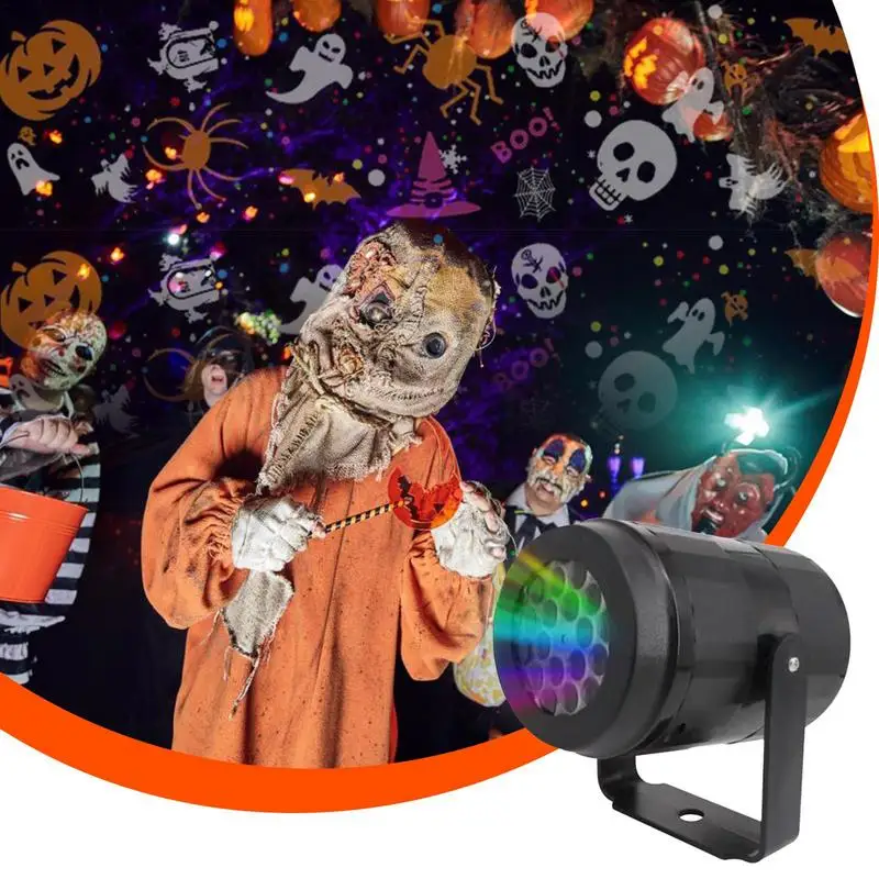 

1pc Halloween Projector Light USB Powered LED Night Light with Dynamic Pumpkin Skull Spider for Outdoor Bedroom Home Party