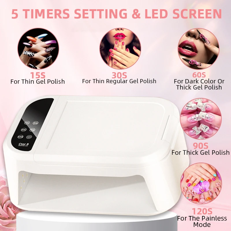 NEW 69LEDS UV LED Nail Lamp For Fast Drying Gel Nails Polish 300W Professional Gel Polish Drying Lamps With Timer Auto Sensor