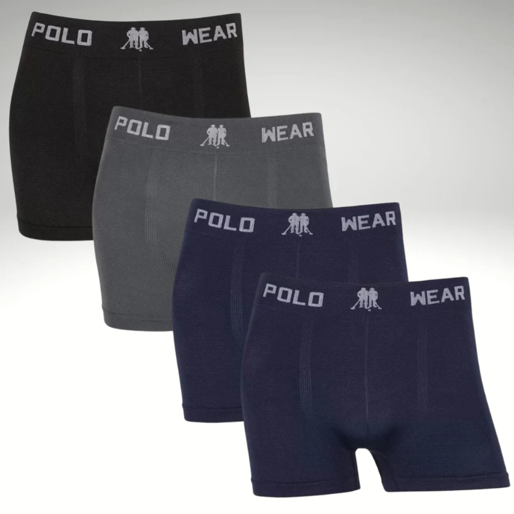 Kit 4 Cueca Boxer Masculino Polo Wear Microfibra Original