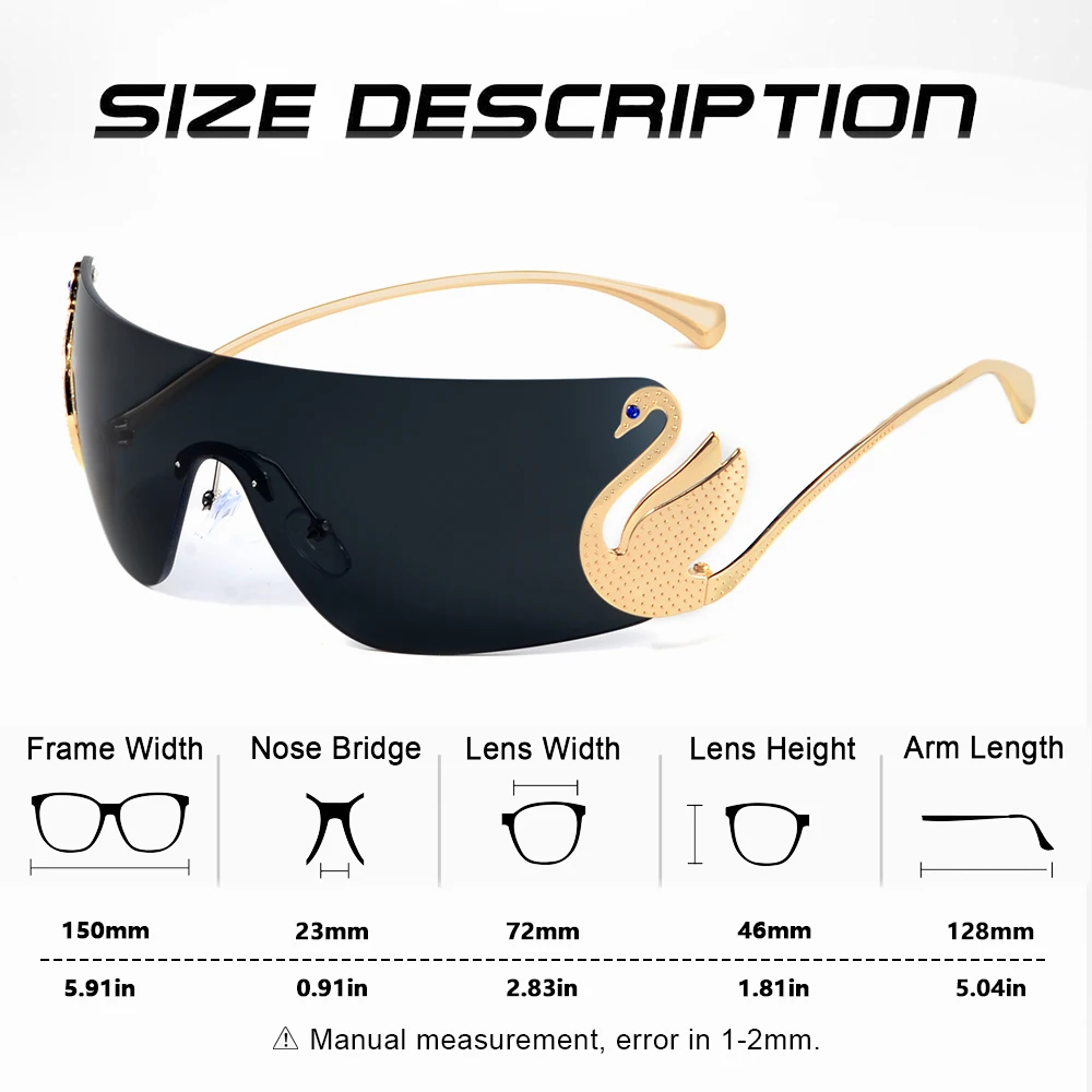 CRIXALIS Rimless Y2k Sunglasses Women Fashion Monoblock Gradient Shades 2026 New Trendy Luxury Brand Design Decor Sun Glasses