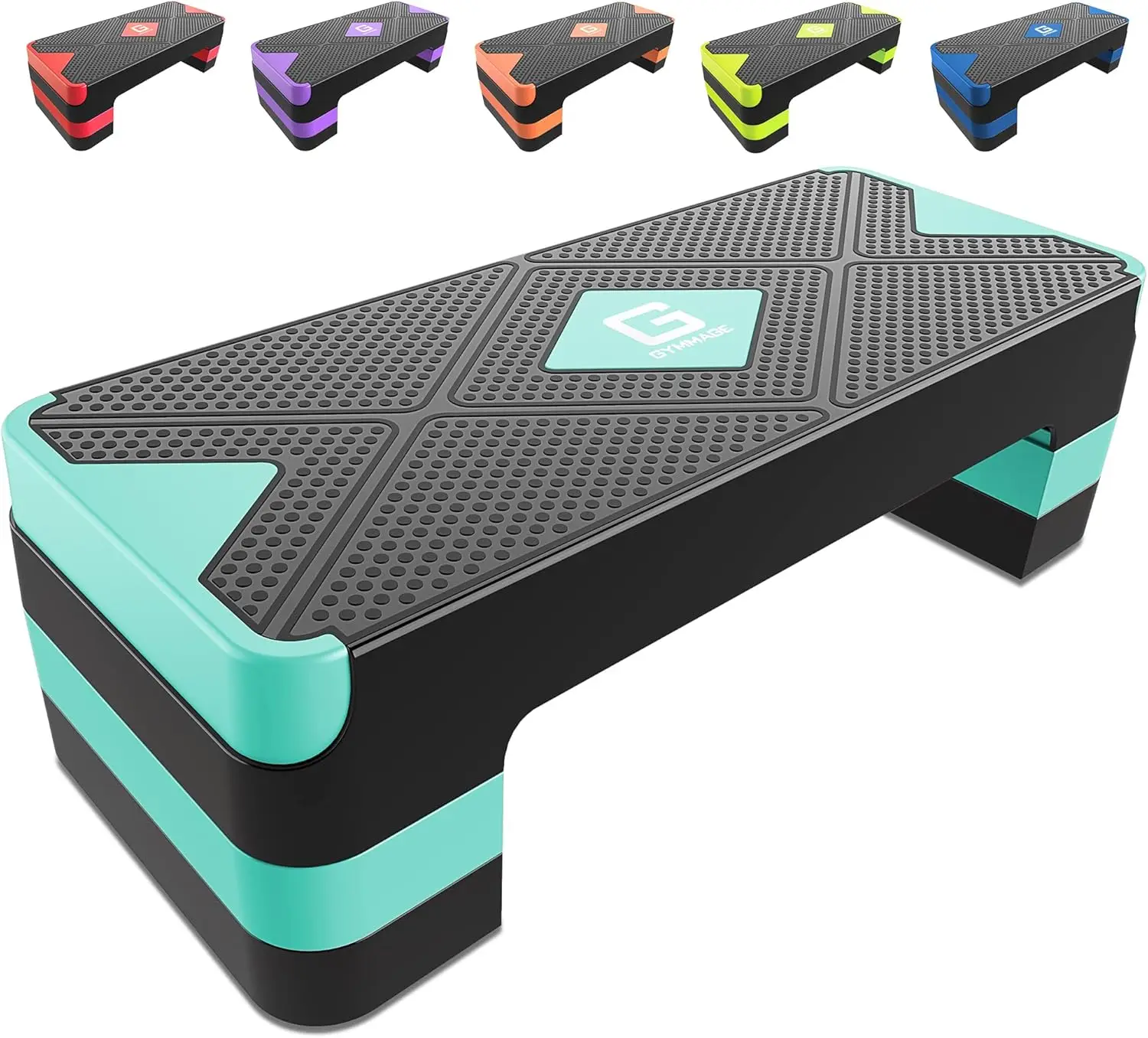 Paso de ejercicio aeróbico, paso a paso aeróbico ajustable para ejercicio, plataforma de entrenamiento para bajar hacia arriba, plataforma de paso de 26,5" con 4” 6” 8”