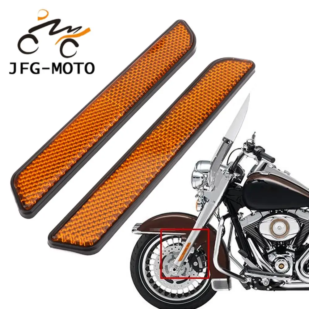 Reflector de horquilla delantera de plástico para motocicleta, deslizador de patas inferiores, advertencia de seguridad para Harley, deslizadores de