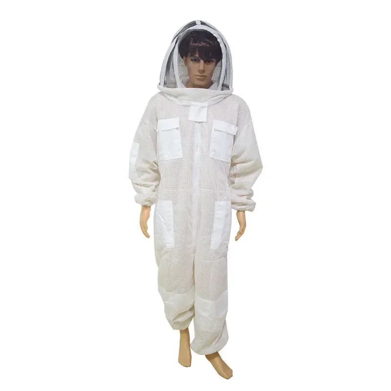 

3 Layers Breathable Ventilated Beekeeping Suit with Veil Safety Veil Hat Professional Beekeeper Anti Bee Protective Clothing