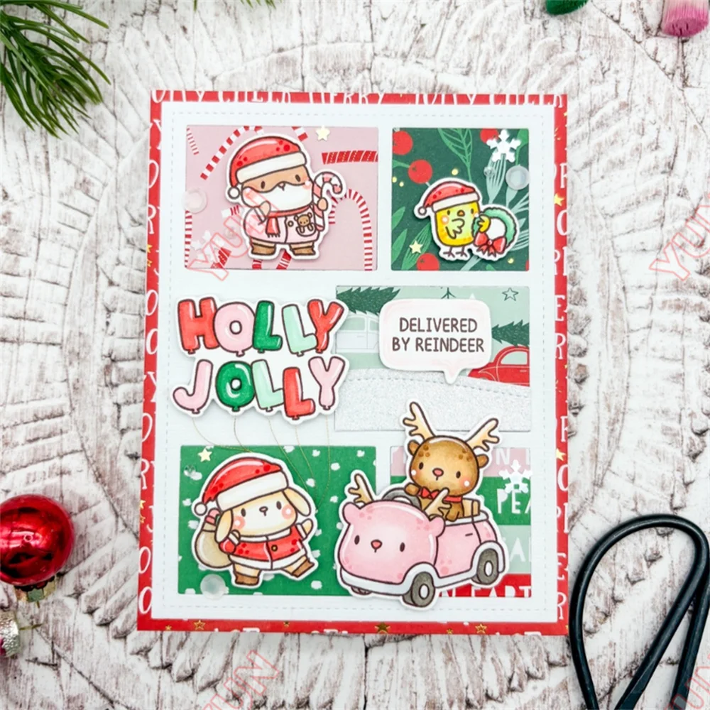 Merry Christmas New Metal Cut Dies Little Agenda Bakery Bears Bewitched Arch Die Stamps Set DIY Card Scrapbook Clear Stamp Make