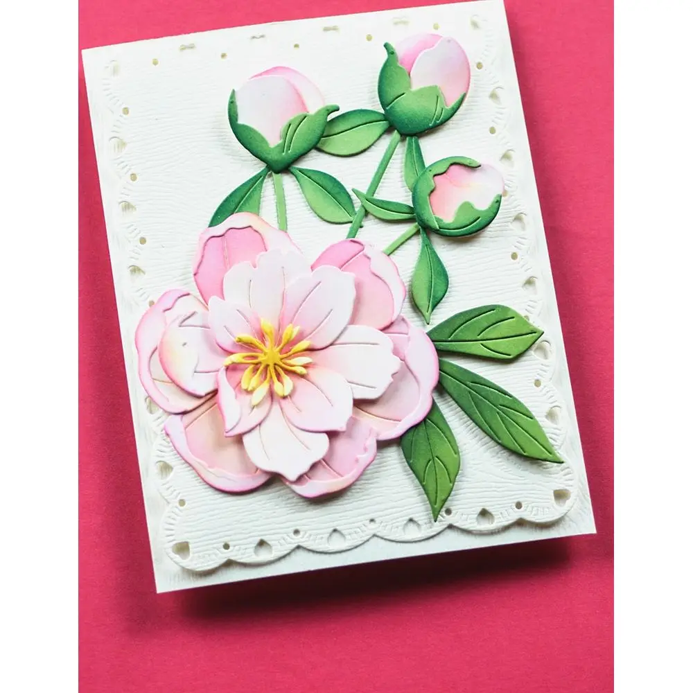 Craft Clearance Peony Bloom Metal Cutting Dies DIY Scrapbook Embossed Handcraft Paper Album Template Supplies 2025 March