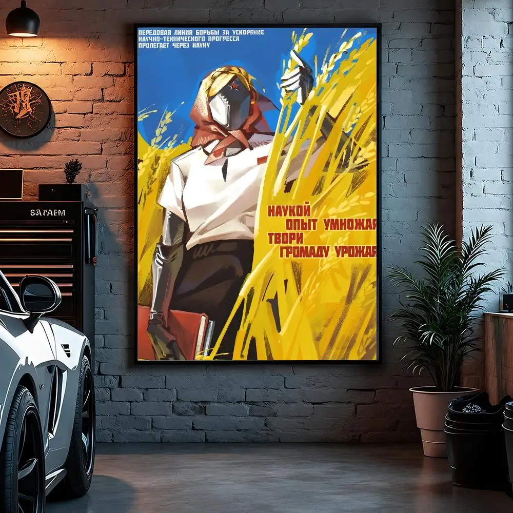 Game Sci-Fi A-Atomic Heart Poster Self Adhesive Art Poster Bedroom Dorm Gaming Room Decor Gift