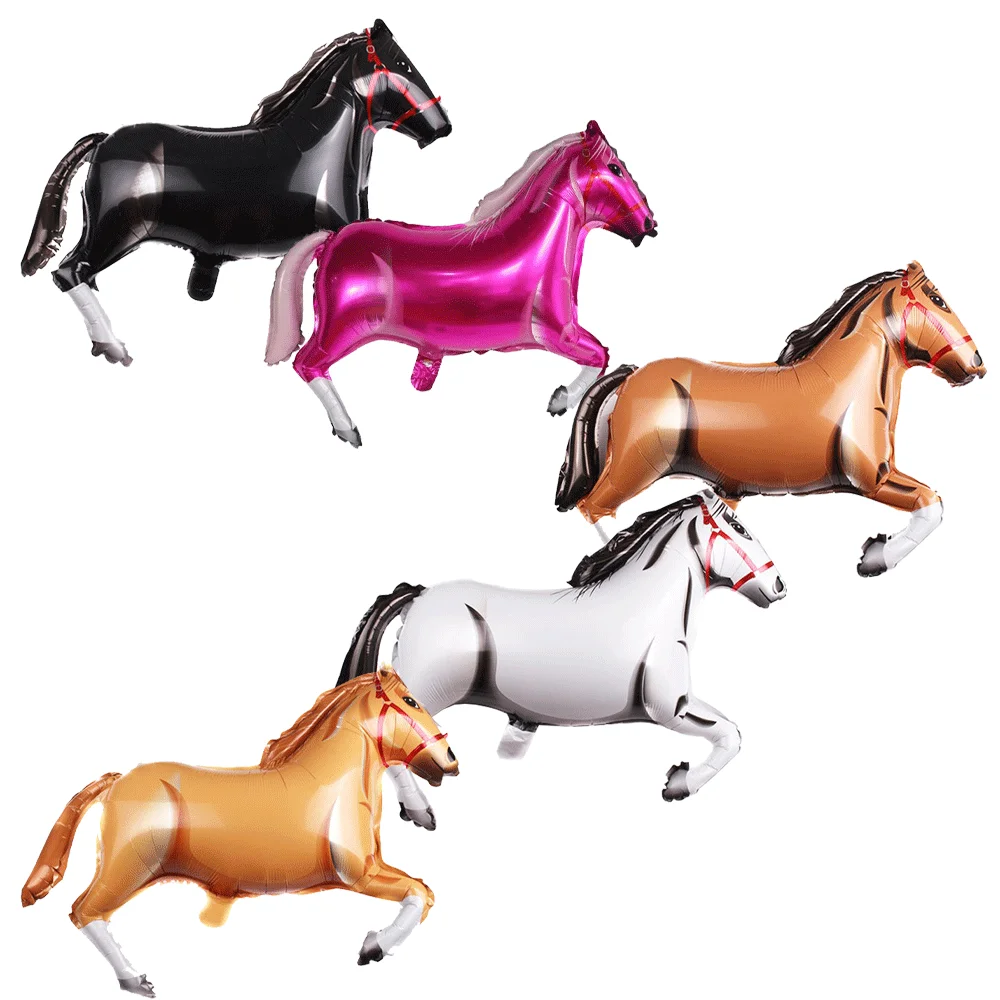 Horse Head Stick Balloon Inflatable PVC Unicorn Long Stick Baloon for Kids Cowboy Birthday Party Decoration Boys Girls Pool Toys