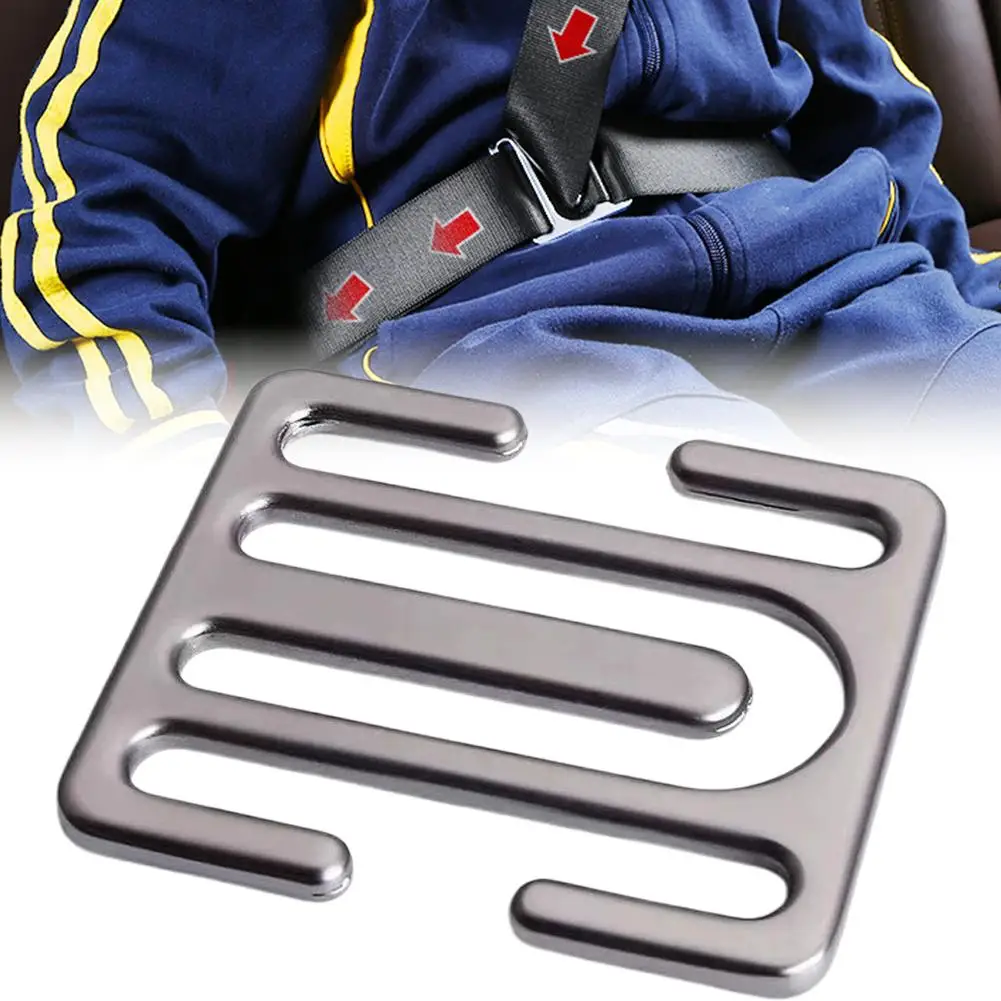 Car Seat Belt Adjuster Clip Zinc Alloy Metal Positioner For Kids Prevents Neck Irritation Comfortable Shoulder Strap Accessory