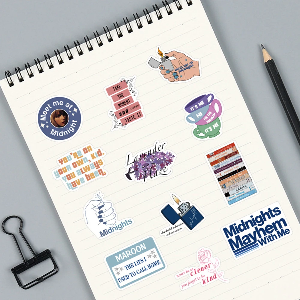 10/30/50 قطعة تايلور أليسون سويفت منتصف الليل ملصقات الشارات مقاوم للماء الكتابة على الجدران الأمتعة سكيت الغيتار المغني ملصق الاطفال اللعب #6