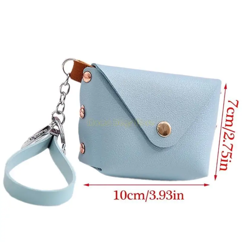 

X90D Compact Leather Keychain Wallet for Women Small Coin Purse Card Holder