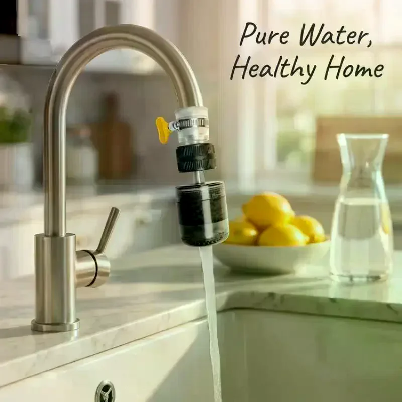 Faucet Water Filter Efficient Impurity Removal Durable ABS Body For Home Kitchen Drinking Water Use Titanium