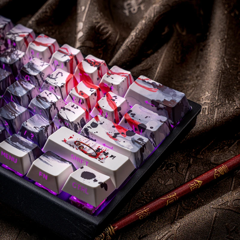 Imagem -03 - Black Myth Wukong Theme Keycaps Pbt Keycap Cherry Profile Key Cap para Teclado Mecânico Acessórios para Jogos Presente Personalizado 135 Chaves