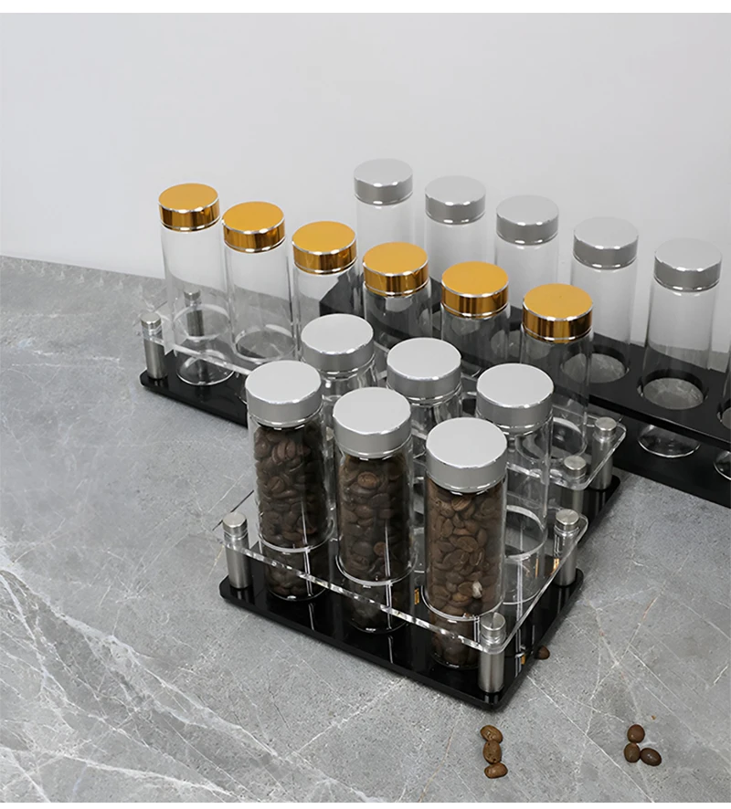 Kaffeebohnen Aufbewahrung röhrchen Behälter große Kapazität Flasche 30g mit Display Rack Einzel dosis Keller Espresso Access oris Set – Detail 16