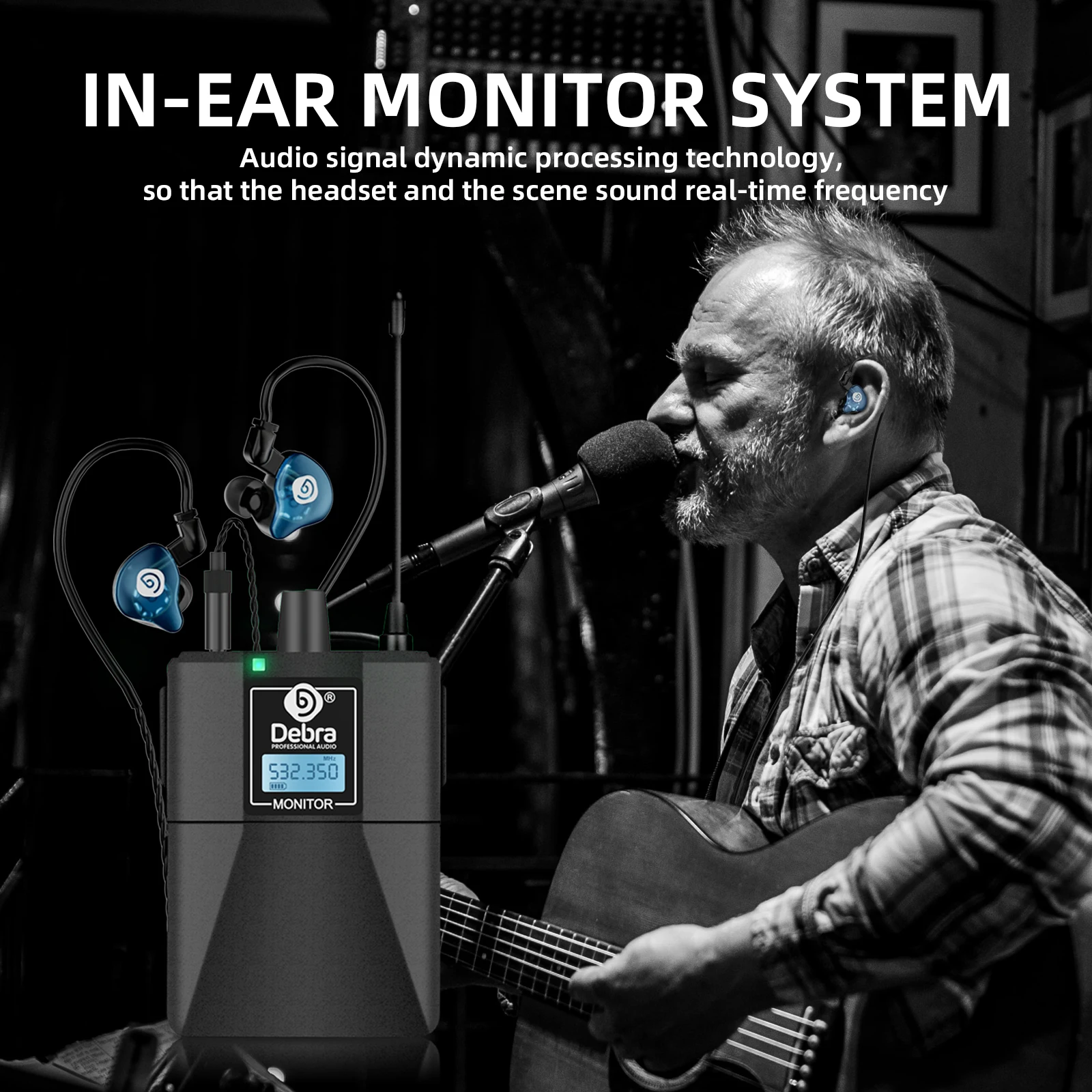 Debra ER-202 UHF Professional Wireless In-Ear Monitoring System with Bluetooth 5.0, for Stage, Theatre and Recording Studio Use view 5