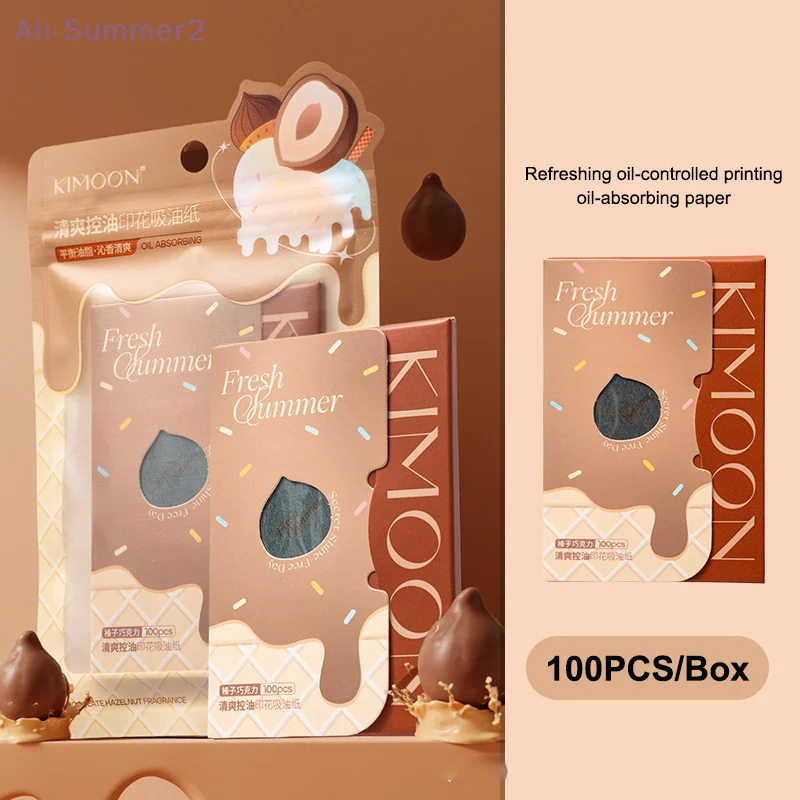 {Summer2} 100 Sheets Cute Face Oil Blotting Paper Portable Matting Face Wipes Facial Cleanser Oil-absorbing Face Skin Care Tools