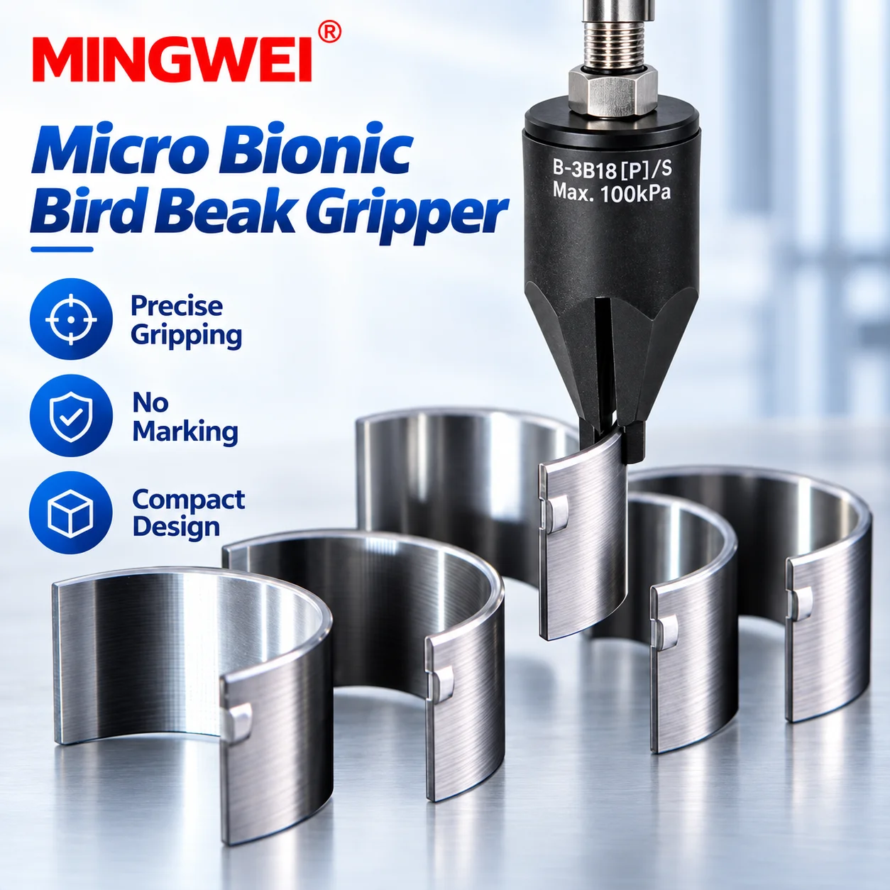 Micro Bionic Bird Beak Gripper, 2-jaw / 3-jaw / 4-jaw Pneumatic Manipulator, Soft Contact No-mark Soft Beak Claw