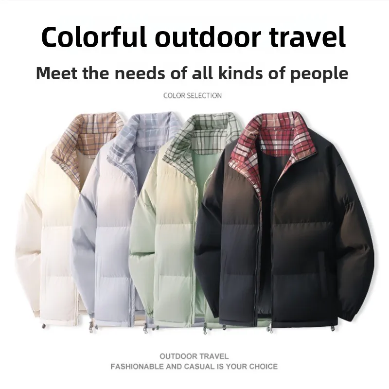 Vestes en coton d'automne et d'hiver, nouvelles vestes en coton épaisses et chaudes pour hommes, veste en coton ample avec col montant