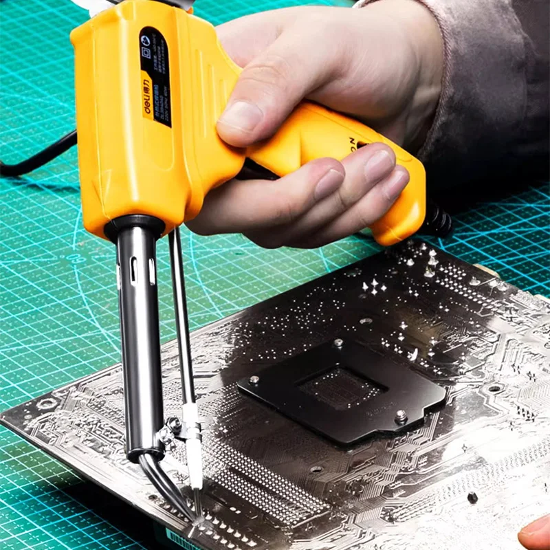 Deli pistola de soldadura eléctrica, soldador de calefacción interna, se envía automáticamente, herramienta de reparación de soldadura, pistola de estaño