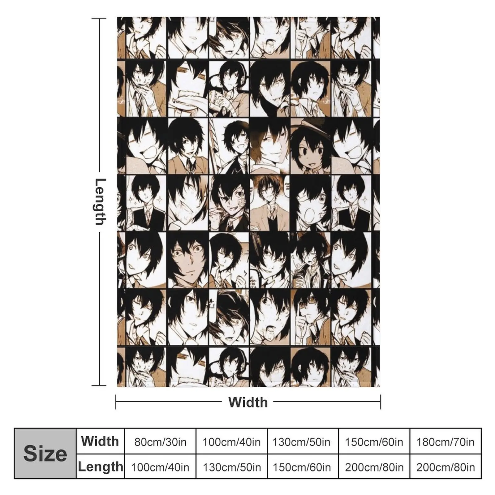 Dazai osamu collage- manga color version Throw Blanket Picnic Blanket Sofa Blanket Shaggy Blanket Polar blanket