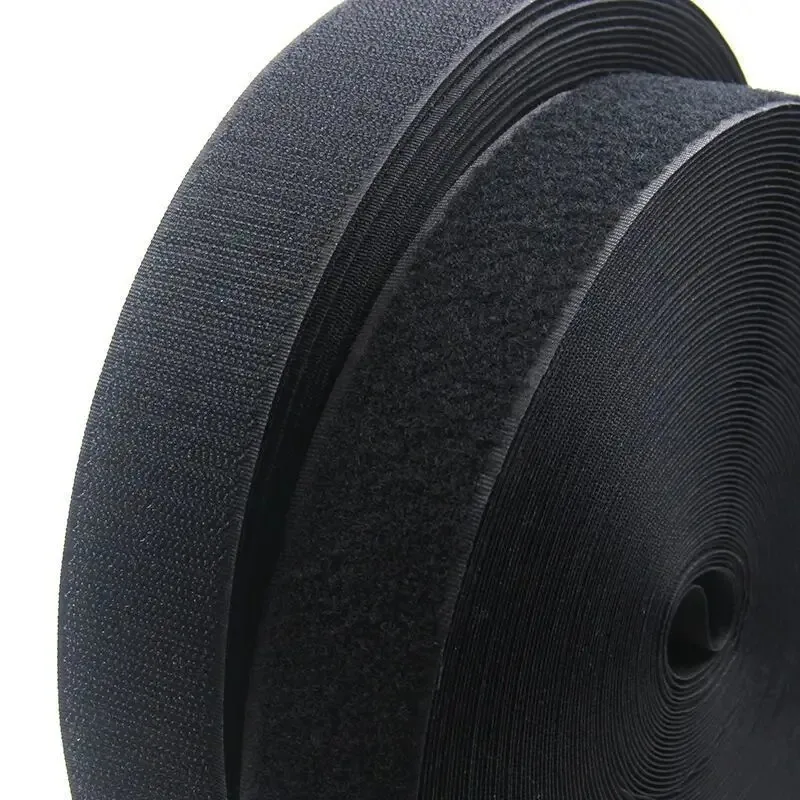 1M Sew on Hook and Loop Fastener Tape Non-Adhesive Back Nylon Strips Fabric Interlocking Tape 16/20/25/30/38/50/100/150mm Wide