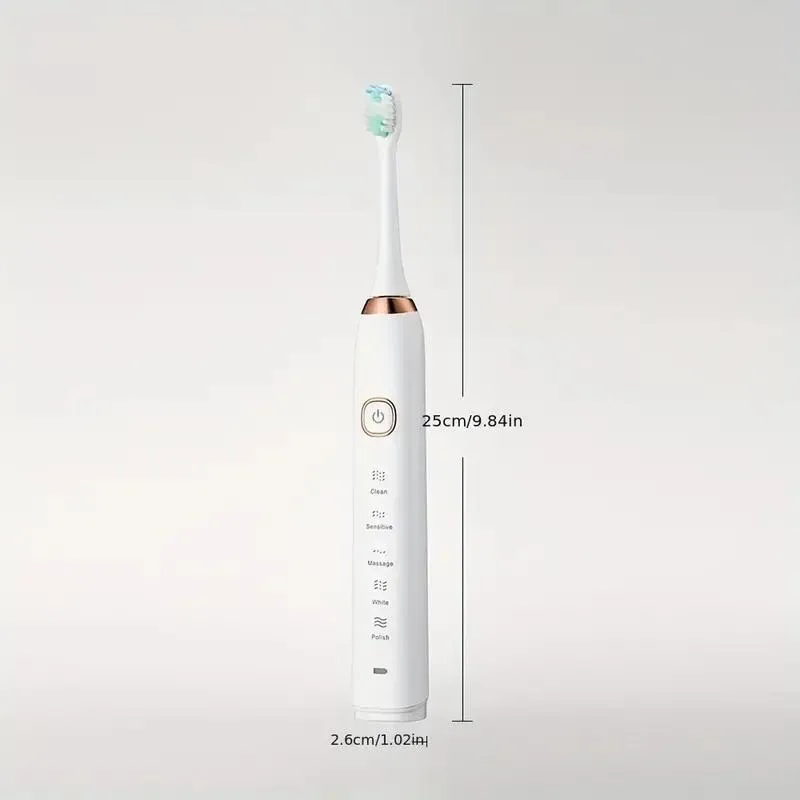 USB Rechargeable Electric Toothbrush Automatic Toothbrush for Adults with 5 Modes and 8 Replacement Brush Heads image 2