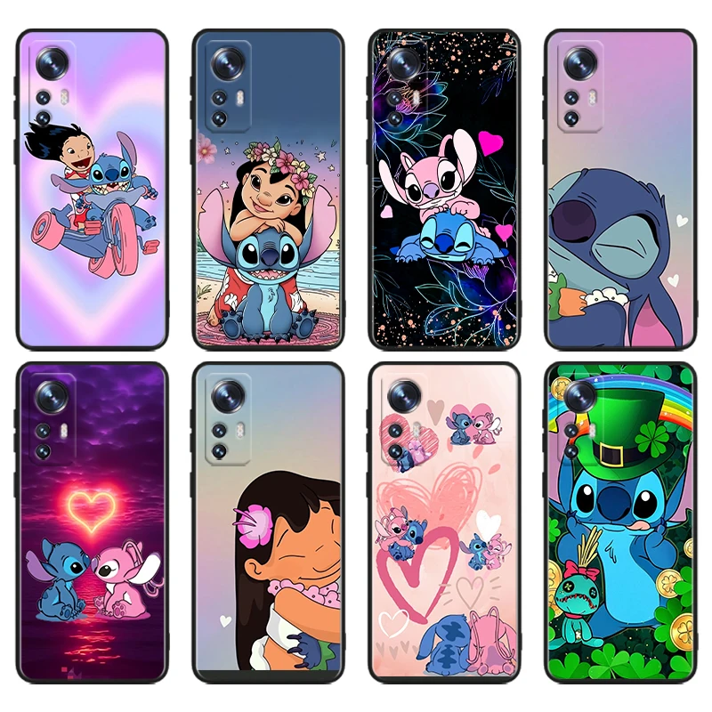 

Disney Stitch Cartoon Cute For Xiaomi Mi 13T 13 12T 12 11T 11i 11 A3 10T 10 9 Pro Lite Ultra 5G Black Cover Phone Case