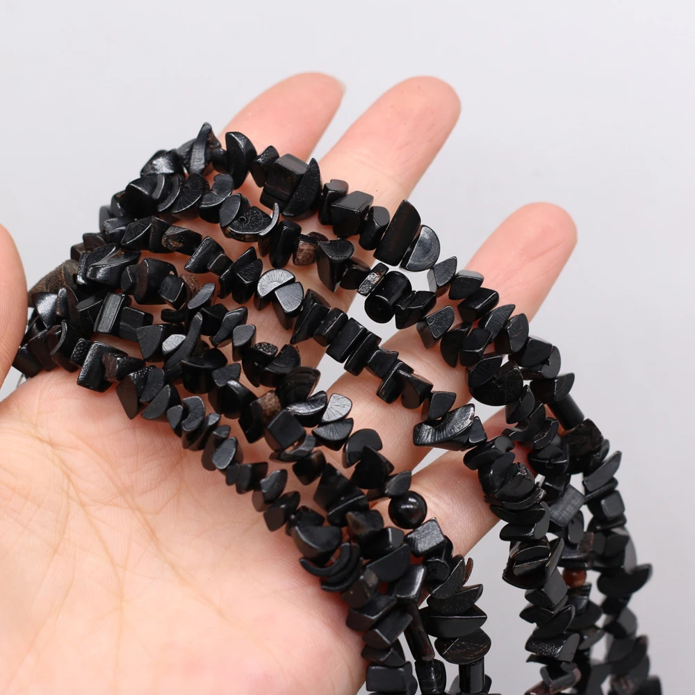 Natural Coral Black Irregular Crushed Stone Beads 5-8mmFor Jewelry Making DIY Necklace Bracelet Accessories Charm Gift Party36CM