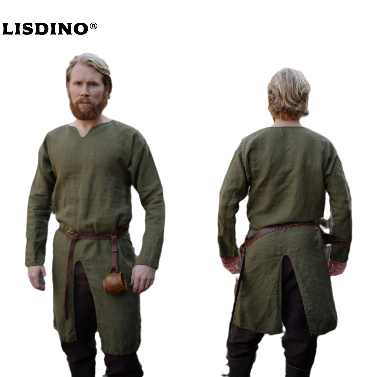 

1Medieval Linen Tunic Men's Tarbard Surcoat Halloween Warrior Tabard Costume For Adult