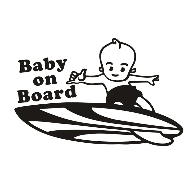 Baby on Board Boy Vinyl Car Sticker Funny American Surf Hawaii Decal Safety Window  Bumper Waterproof Car Decoration 10x16cm