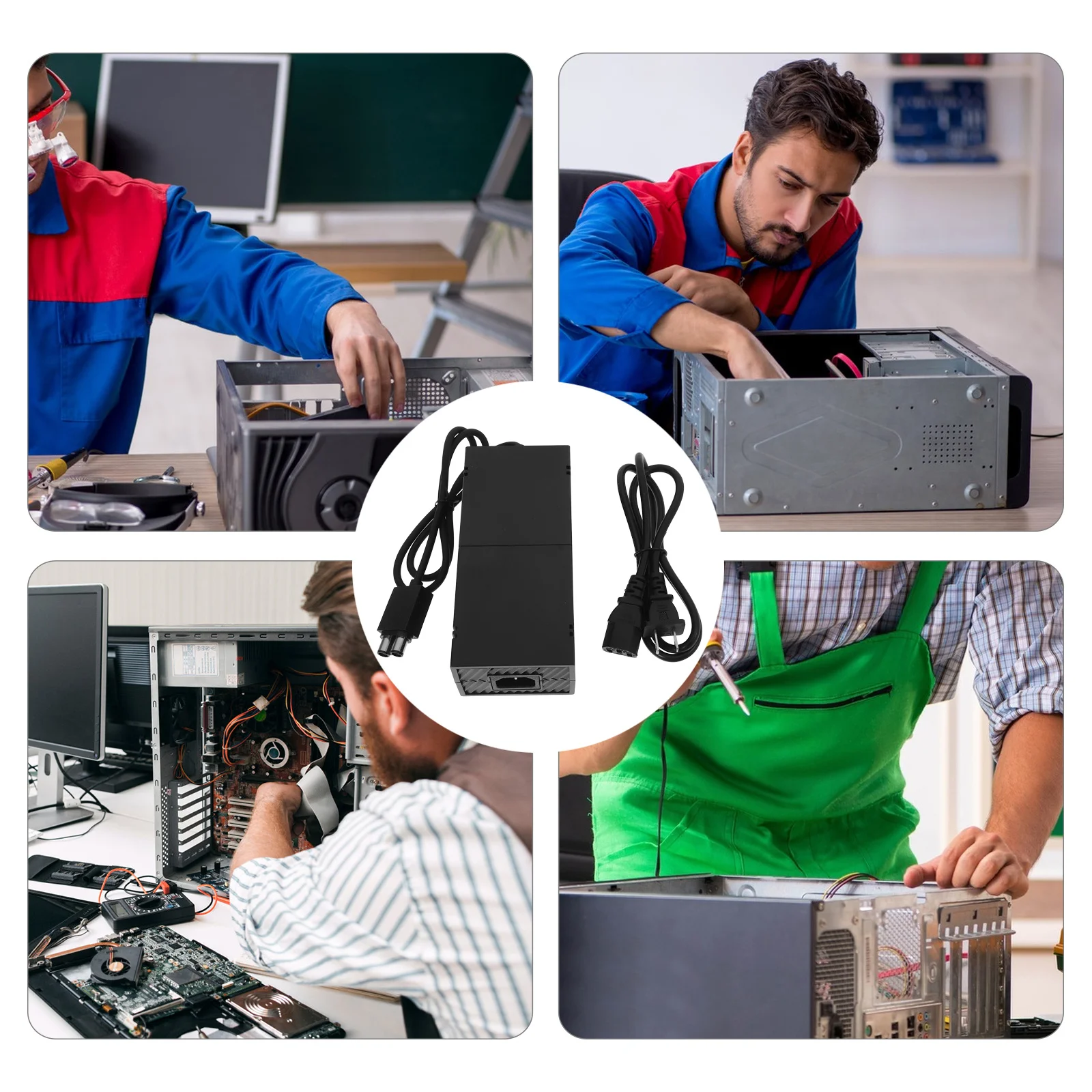 

Adapter 135W Power Supply Game Machine -in Fan LED 100-240V ABS Overcharge Protection Heat Dissipation