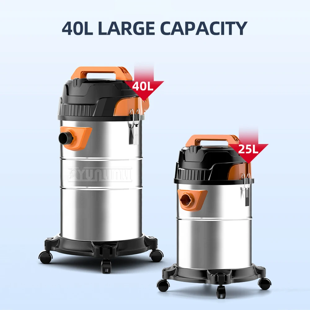 40L Industrial Vacuum Vleaner Wet and Dry Vacuum Cleaner Potente Strong Suction Cleaning Machine