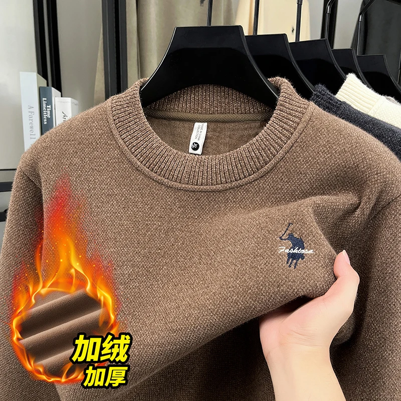 الخريف والشتاء غير بيلينغ فرو المنك وهمية اثنين من البلوزات الرجالية مع سترة سميكة الدافئة متماسكة #5