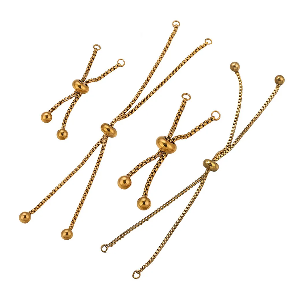 

3pcs 4.5/5/11mm Stainless Steel Adjustable Bracelet Making Slider Extender Box Chain with Ball Ends DIY Making Material Findings
