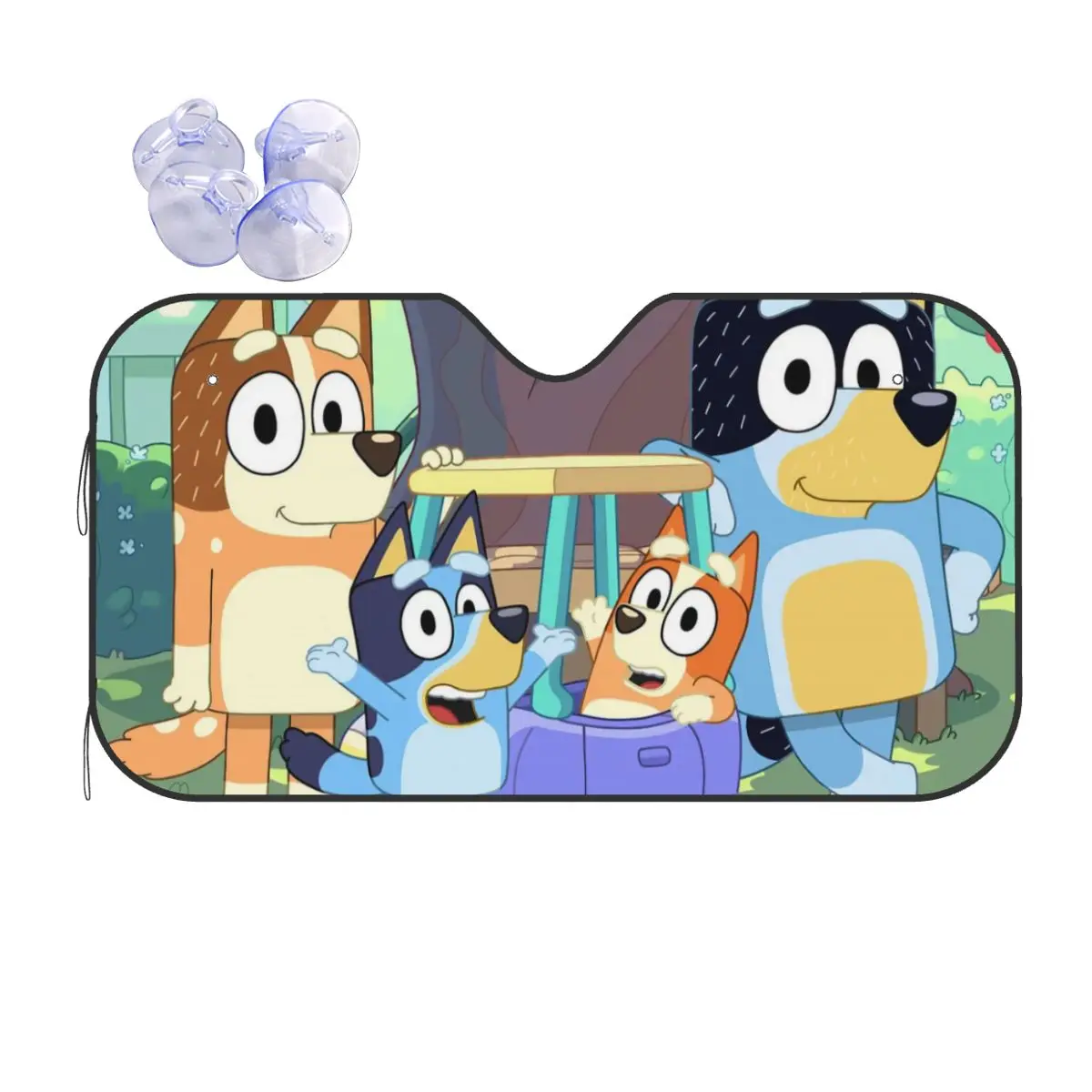 

Cute Blue Cartoon Dog Novelty Sunshade Windscreen 76x140cm Blueyes Aluminium Foil Car Window Windscreen Cover Front Window Cover