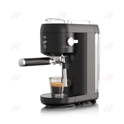 Household Coffee Machine 20 Bar Espresso Maker with Steam& Hot Water Wand 1L Water Tank 3 Filters for 1/2 Cups& E.S.E Pod 220V