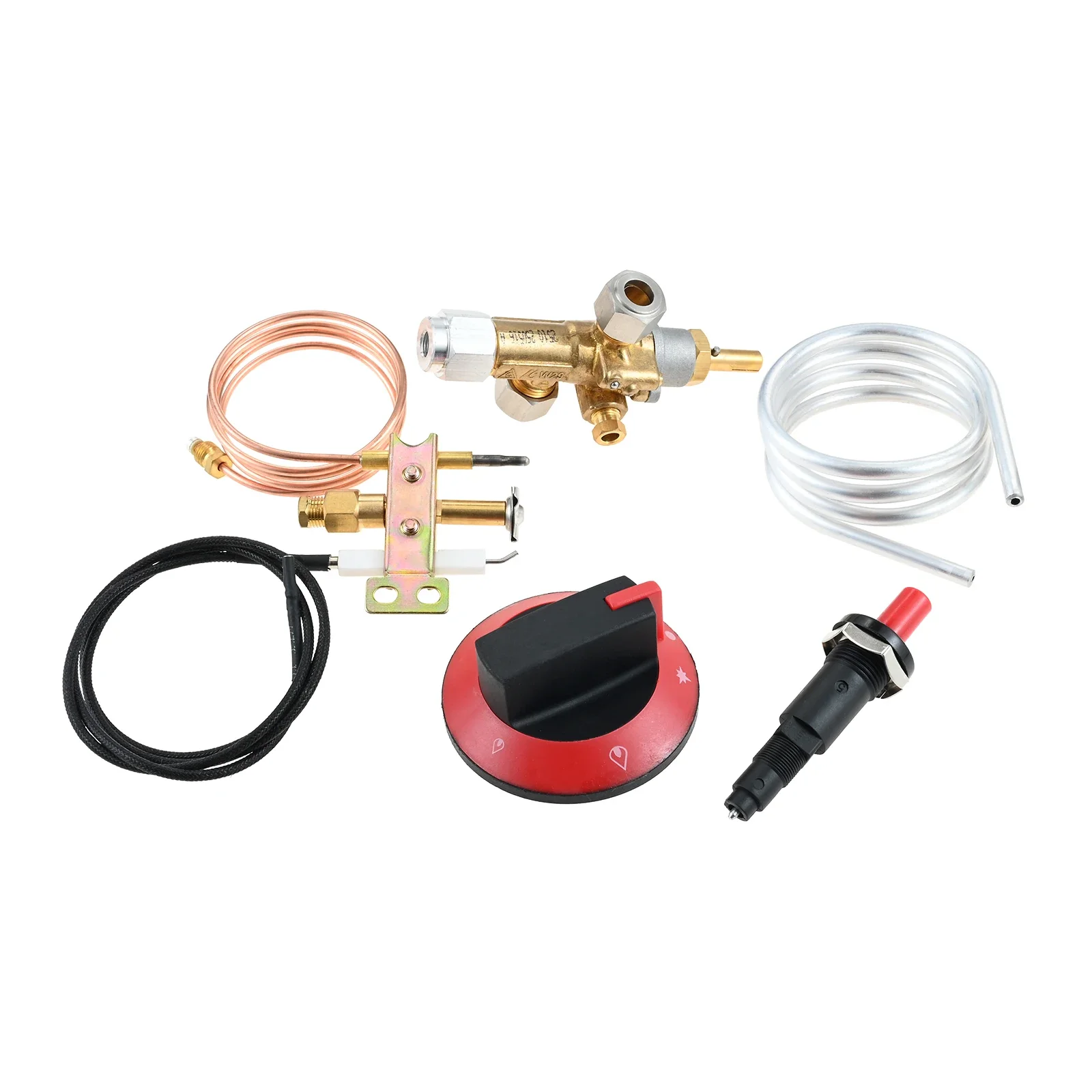 1Pc LP Gas Safety Valve with Pilot Burner Thermocouple Piezo Igniter DIY Kit Assembly for Pizza Oven Fireplace Range Oven
