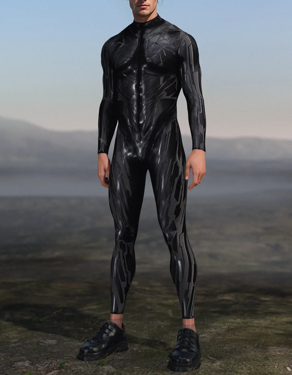 Herren Cyber ​ ​ Mechanischer Rüstungs-Bodysuit, Punk-Cosplay-Bodysuit, Steampunk-Kostüm, Halloween-Party, Show, Festival, Performance-Set – Detail 4