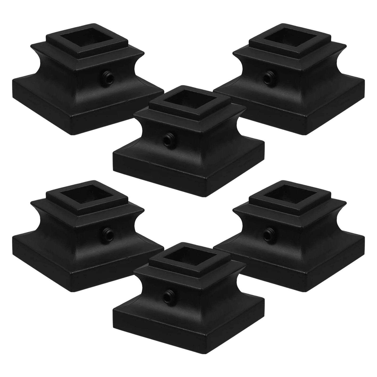 

6pcs Iron Stair Handrail Baluster Column Post Base Connectors Durable Wear Resistant Easy Clean Metal Railing for Indoor