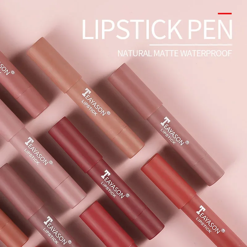 Matte matte lipstick color developing moisturizing lip gloss easy to color lip glaze rotating lipstick pen matte lipstick makeup