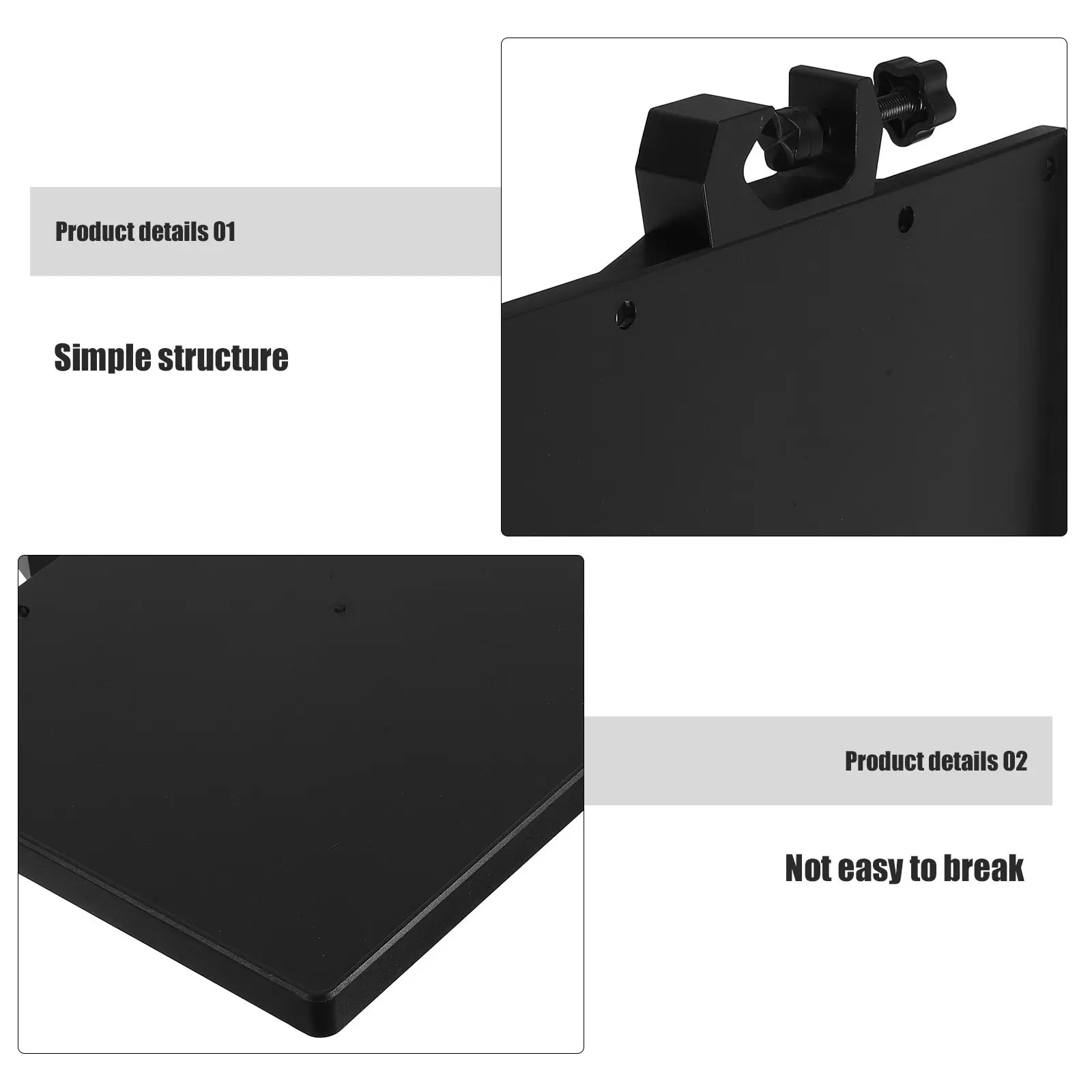 Sturdy Black Sound Card Tray for Mic Stand Clip on Desktop Storage Rack Ideal for Phone Live Streaming Video Chat Meeting Setup