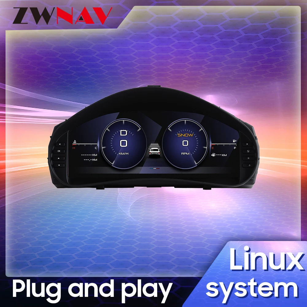 12.3 Inch LCD Digital Instrument Cluster Virtual Cockpit Speedometer For Peugeot 206 2004‑2008 Linux System Car Dashboard Screen