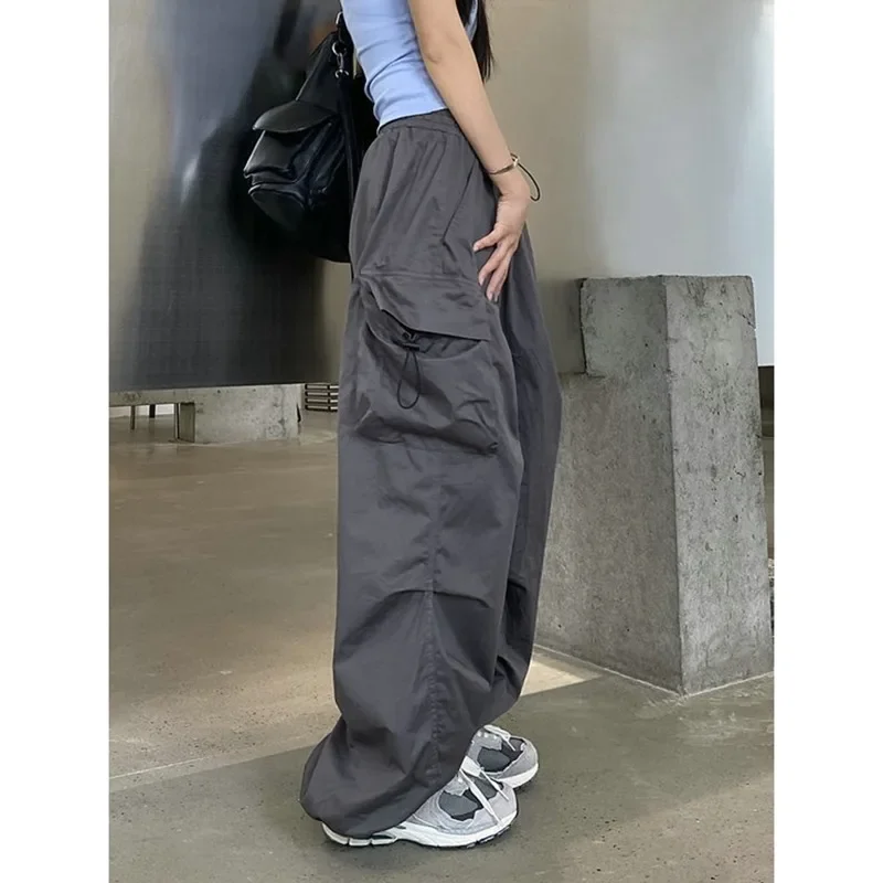 

2023 New Cargo Pants Women Retro Workwear Casual Baggy Straight Trousers Fashion Wide Leg Pockets Joggers Trousers Y2k