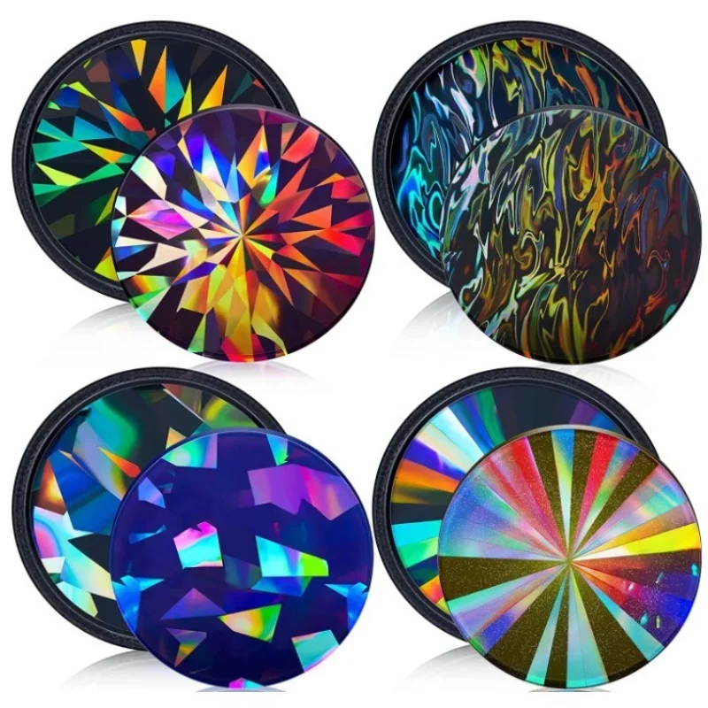 

Round Holographic Laser Coaster Mold DIY Crystal Holographic Laser Silicone Coaster Mold