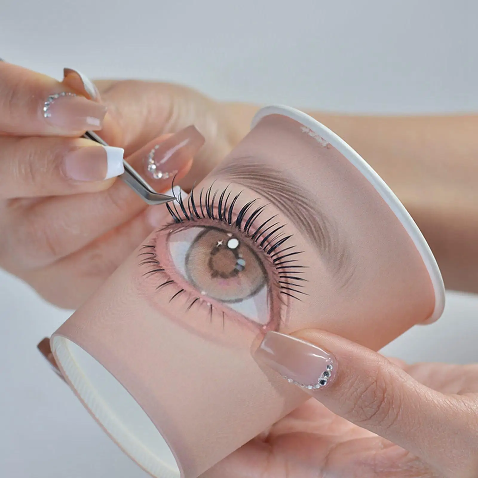 Lash Extension Supplies Practice Paper Cups Replacement Eyelids Eyelashes Mannequin Head for Eyelash Accessories Studio Training