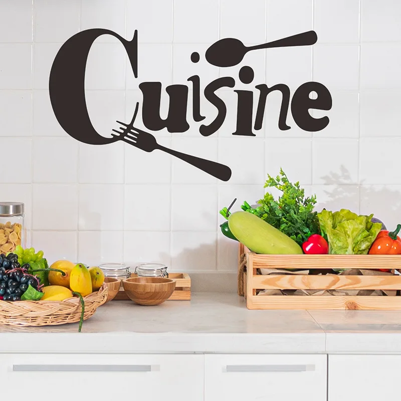 English Slogan Cuisine Wall Stickers Restaurant Cooking Kitchen Home Decoration Wallpaper Self-adhesive Creative Pattern Decals