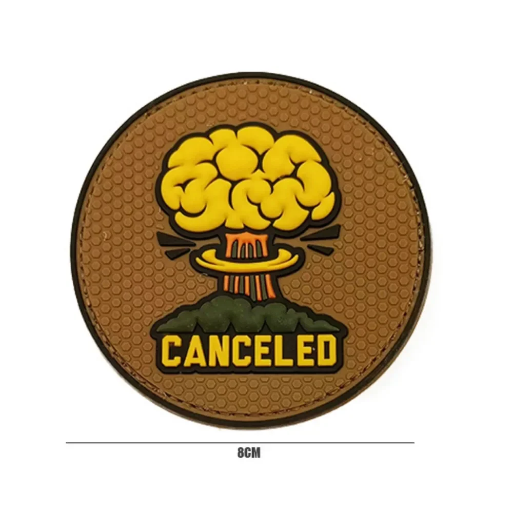 Canceled Nuclear Atomic Bomb Fallout Embroidered Patches Military Hook&Loop Tactical Emblem for Jackets Backpack Clothes Sticker